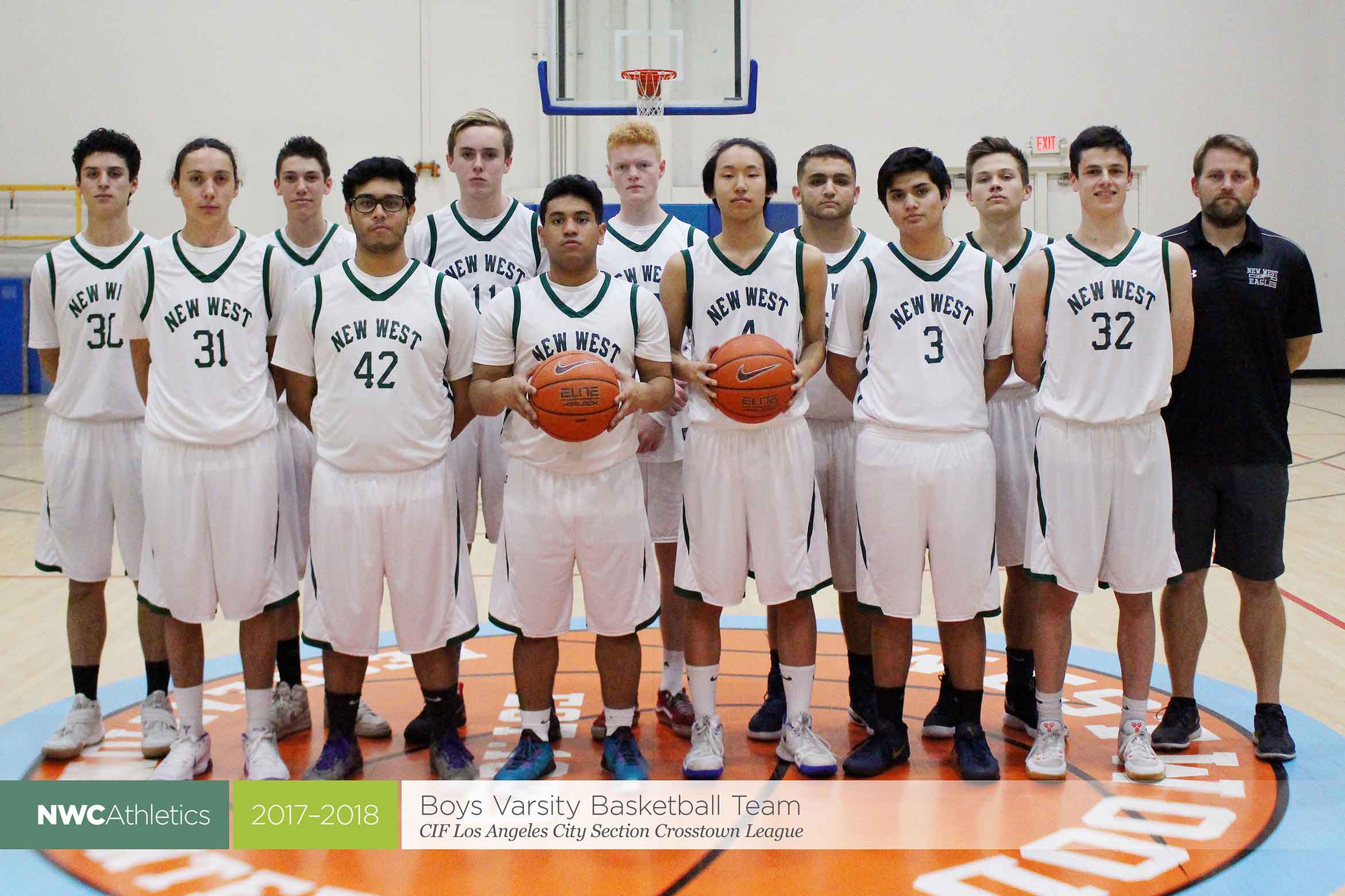 2017-2018 New West Charter Eagles Boys Varsity Basketball Team