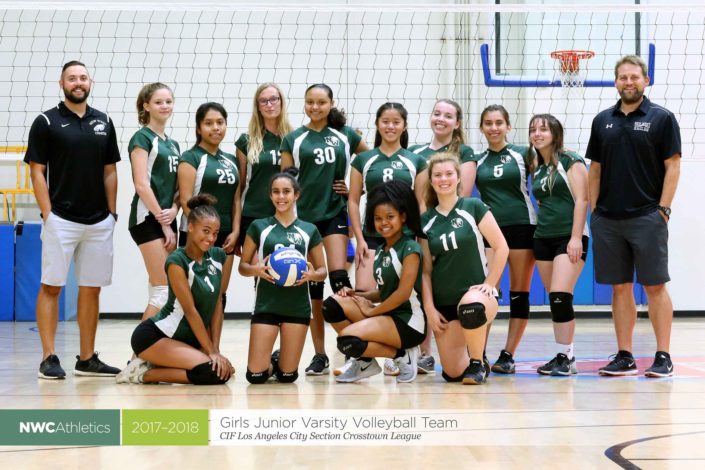 2017-2018 New West Charter Eagles Girls Junior Varsity Volleyball Team